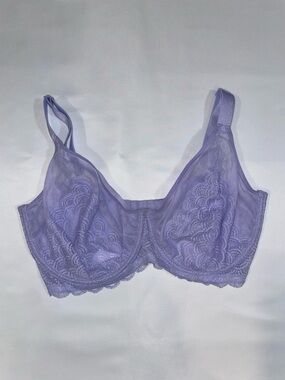 HSIA Minimizer Lace Full Coverage Underwire Bra Light Purple Size 36I